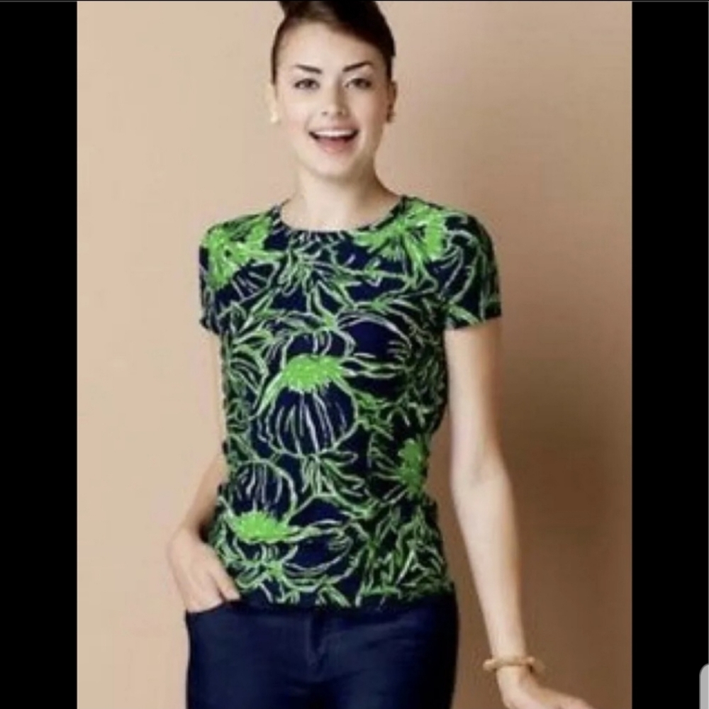 NWT Lilly Pulitzer Lexie Navy Standing Ovation Top